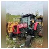 Massey Ferguson 593 Enclosed Cab Tractor with Side Arm Cutter