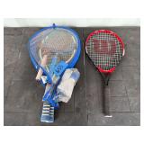 Lot - Assorted Rackets, Birdies, Corn Hole Bean Bags