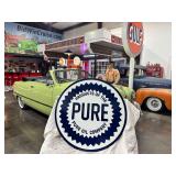 Pure Oil 42" double sided, porcelain steel sign