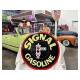 Signal Gasoline 42" double sided, porcelain steel sign