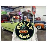 Poly Gas 42" double sided, porcelain steel sign.