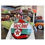 42" Porcelain steel, double sided Texaco Sky Chief sign