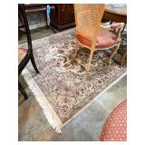 Floral Patterned Area Rug with Fringe