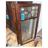 Lot - (2) Wooden Cabinet doors with Glass