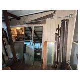 Lot - Assorted Collection of Building Materials, Mirror Panels, and Saws