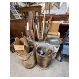 Lot - Assorted Wood Pieces and Metal Containers