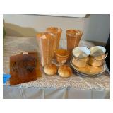 Lot - Assorted Fire King Peach Lustre Glassware Collection