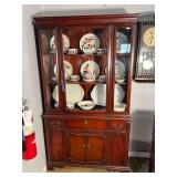 Antique China Cabinet with Dishware