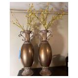 Lot - (2) Metal Urns