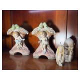 Lot - Ceramic Cherub Wall Pockets, Madonna and Kewpie Figures