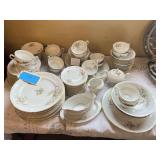 Lot - (84 Piece) "Forget Me Not" Japanese China Set