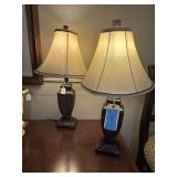Lot - (2) Decorative Table Lamps with Embossed Design