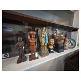Lot - Assorted Decorative Statues, Vase, and Plate