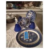 Lot - Vintage Olde Willow Plates and Platter by Grimwades England
