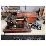 Lot - Antique Singer Sewing Machine and Accessories
