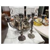 Lot - (2) Silver Plated Candelabras