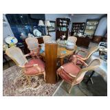 Lot - French Call Wood Table And (6) Chairs