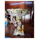 Lot - Decorative Porcelain Compote with Figurines