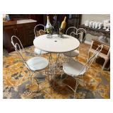 Lot - (4) Chairs and Table with Bottle Holder Topper