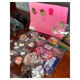 Lot - Assorted Political and Super Bowl Pin and Button Collection