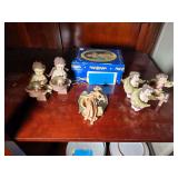 Lot - Angel Figurines and Trinket Box