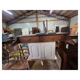 Lot -Multi-Piece Furniture Lot: Cabinet, Stand, and Table