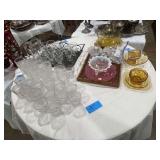 Lot - Heisey Plantation Pineapple Pitcher and Drinkware Collection