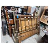 Lot - Full Size Brass Bed Frame with Rails