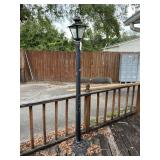 Outdoor Metal Lamp Post with Ornate Base