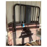 Lot - Metal and Wood Bed Frame with Headboard and Footboard