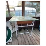 Metal Table with Glass Top