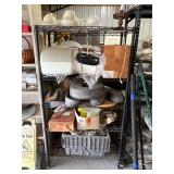 Lot - Assorted Items Including Lighting Fixtures, Boxes, and Plastic Containers
