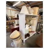 Lot - Display Cabinet with Lamp Shades