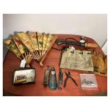 Lot - Duck Call, Razors, Fan, and Tools