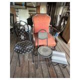 Lot - Vintage Chairs with Stool