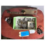Lot - Assorted Keys, Padlock, and Vintage Door Hardware
