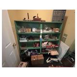 Lot - Shelving Unit with Assorted Items