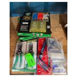 Lot - Scotts Pruners, Cleaning Wipes, Nail Gun Hangers