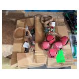 (8) Bundle - Iron Bell with Checkered Bow Christmas Decoration