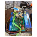 6-piece Socket drawer organizer/ Manifold gauges, misc parts