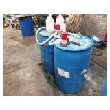 (2) Mostly empty barrels.  (1) has small amount of "mean green) and (1) has a small amount of window wash fluid