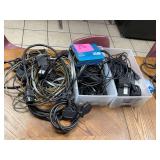 Various cables, power plugs, Tripp lite Power inverter