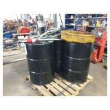 (3) Empty 55-gal drums and (1) 110 V Electric OIL Pump