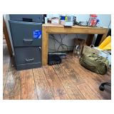 Wooden table and 2-drawer file cabinet