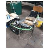 (2) Stools, (2) Crates of misc fluids