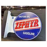 Metal double sided flange sign - Zephyr