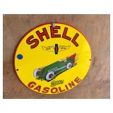 Porcelain steel "Shell" sign, 12"