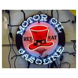 NEON "Red Hat Motor Oil" sign, 24"