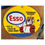 Porcelain steel "Esso" sign, 12"