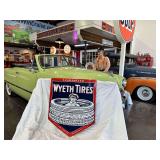 Porcelain steel "Wyeth Tires" sign